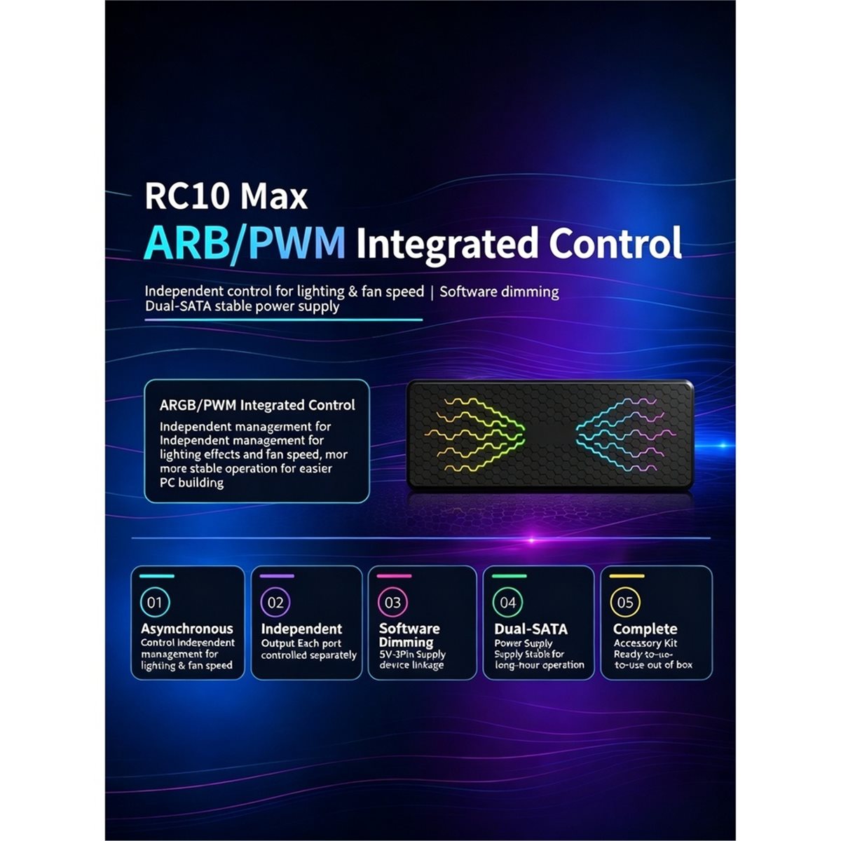 RC10max ARGB Hub para Caja de  - Case Fan Controller reseña y precio